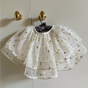 Cherokee girls metallic gold heart tutu